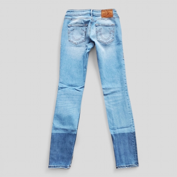 True Religion 24 Y2K Indie Sleeze Hippie Grunge Mid Rise Shadow Hem Skinny Jeans - Picture 3 of 13